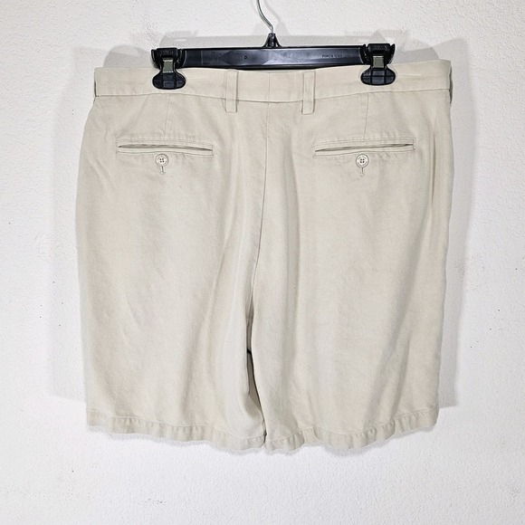 Nat Nast Wheat Color Casual Flat Front Chino Shorts 100% Silk Mens Size 36 - Picture 2 of 8